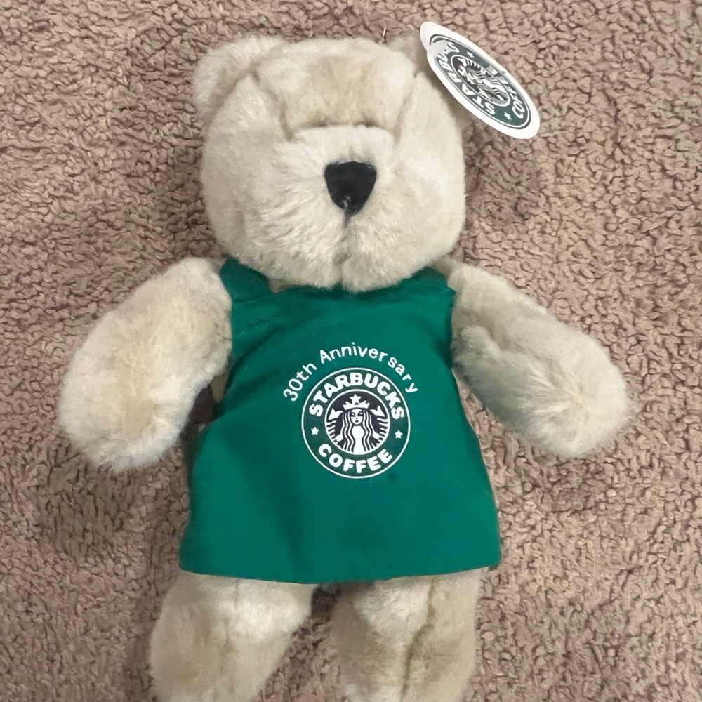 Starbucks Anniversary Bearista Plush Bear with Green Apron